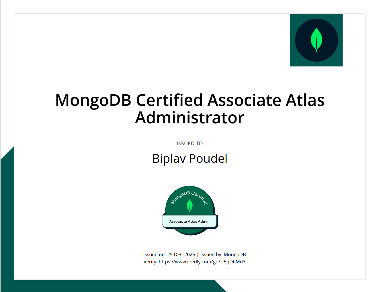 MongoDB Certified Associate Atlas Administrator