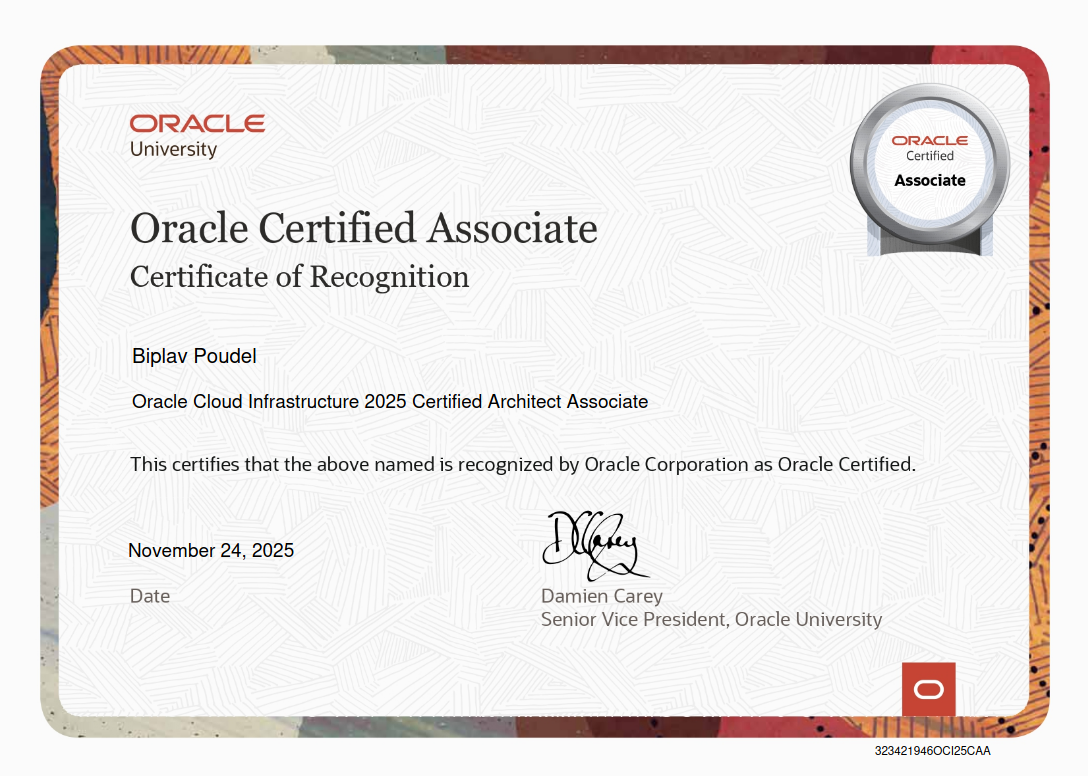 Oracle Cloud Infrastructure 2025 Certified Architect Associate